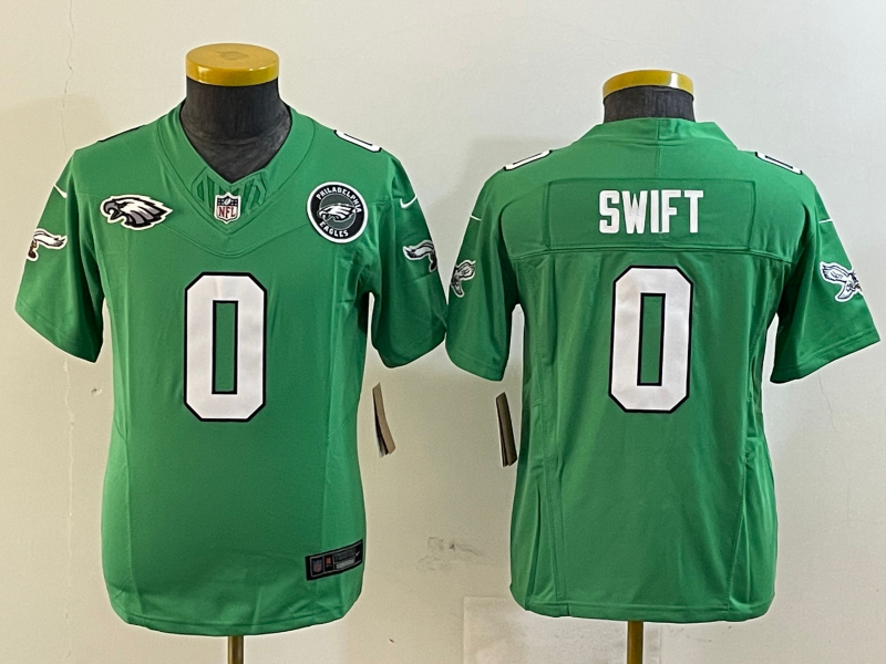 Youth 2025 Philadelphia Eagles #0 Swift green Nike NFL jersey style 5->youth nfl jersey->Youth Jersey